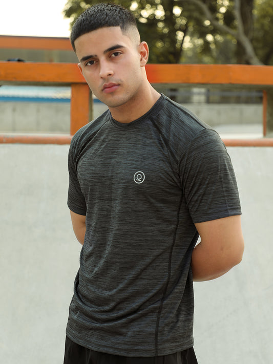 Men's Half Sleeves Gym Regular Fit T-Shirt Grey