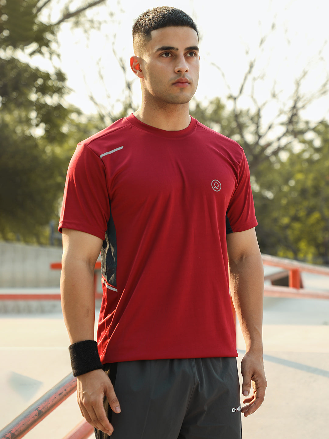 Men's Dry Fit Half Sleeve Gym T-Shirt Maroon