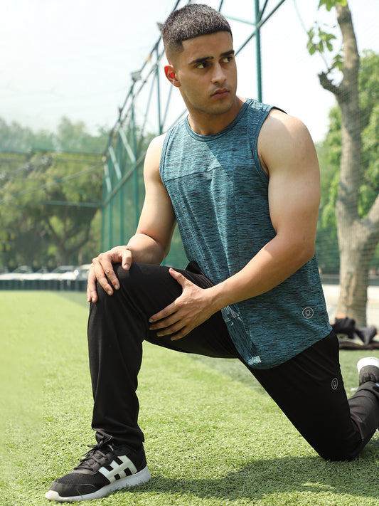 Men Sea Green Gym Sleeveless Sports Tanktop