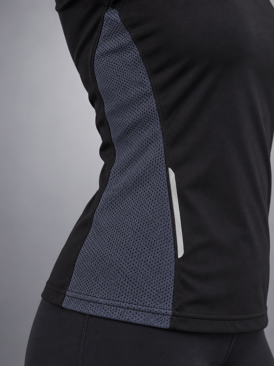 Women's Full Sleeves Gym Sports T-Shirt Black
