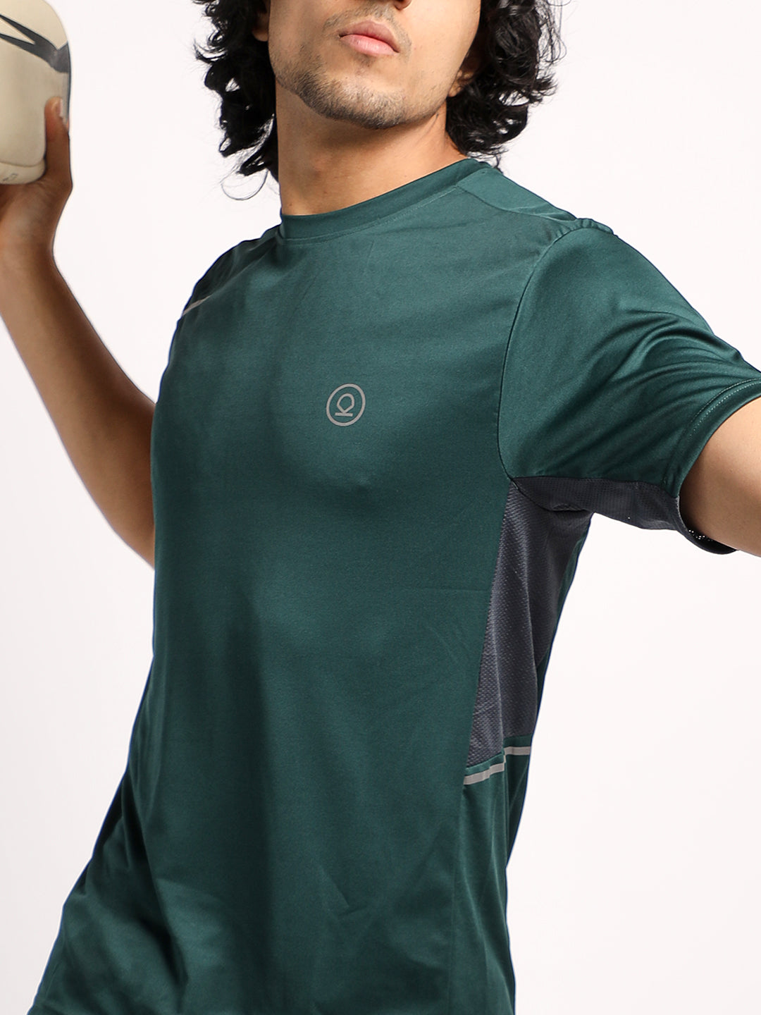 Men's Dry Fit Half Sleeve Gym T-Shirt Dark Green