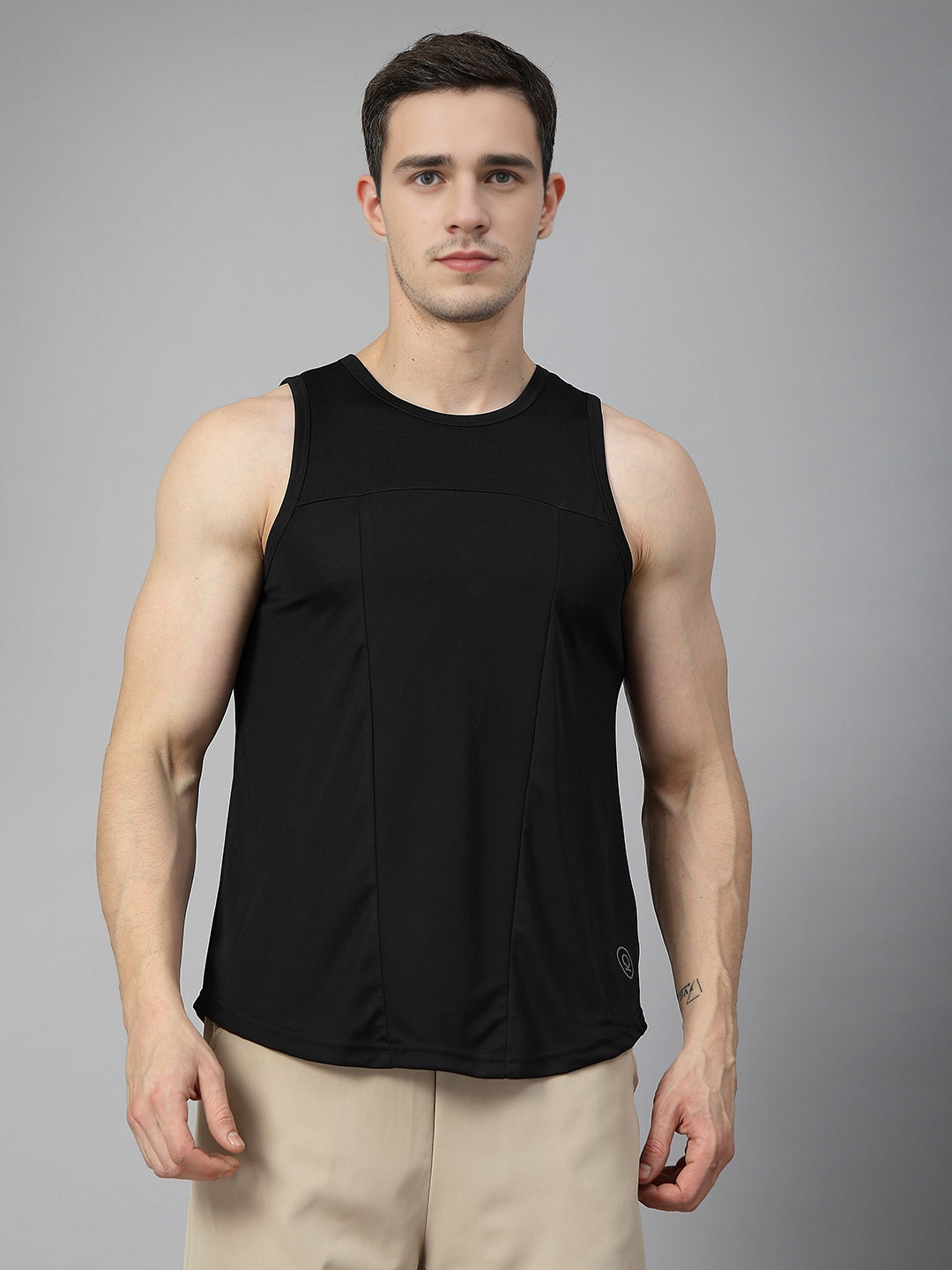Men Black Gym Sleeveless Sports Tanktop