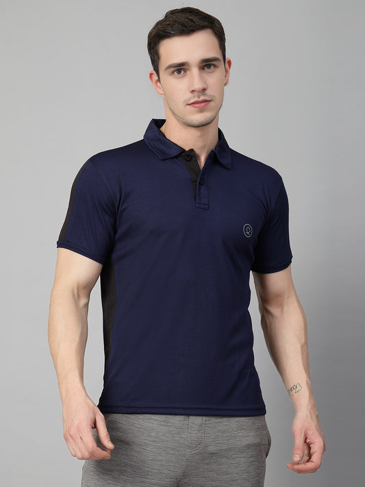 Men Regular Dry Fit Half Sleeve Polo T-Shirt Navy Blue