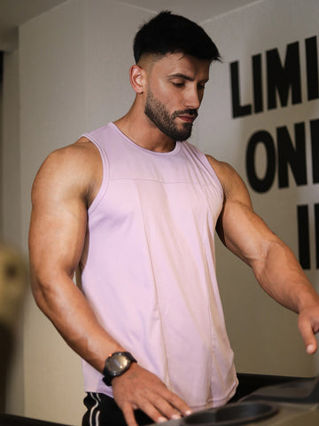Men Lavender Gym Sleeveless Sports Tanktop