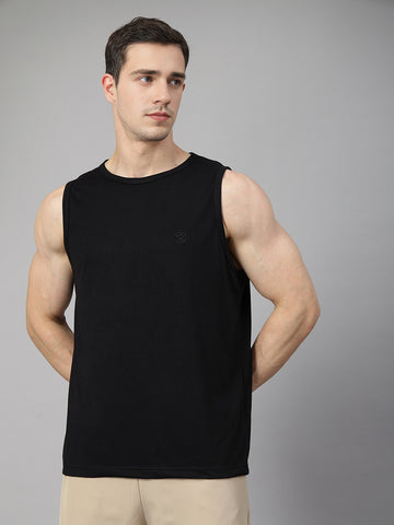 Men's Black Sleeveless Gym Tanktop