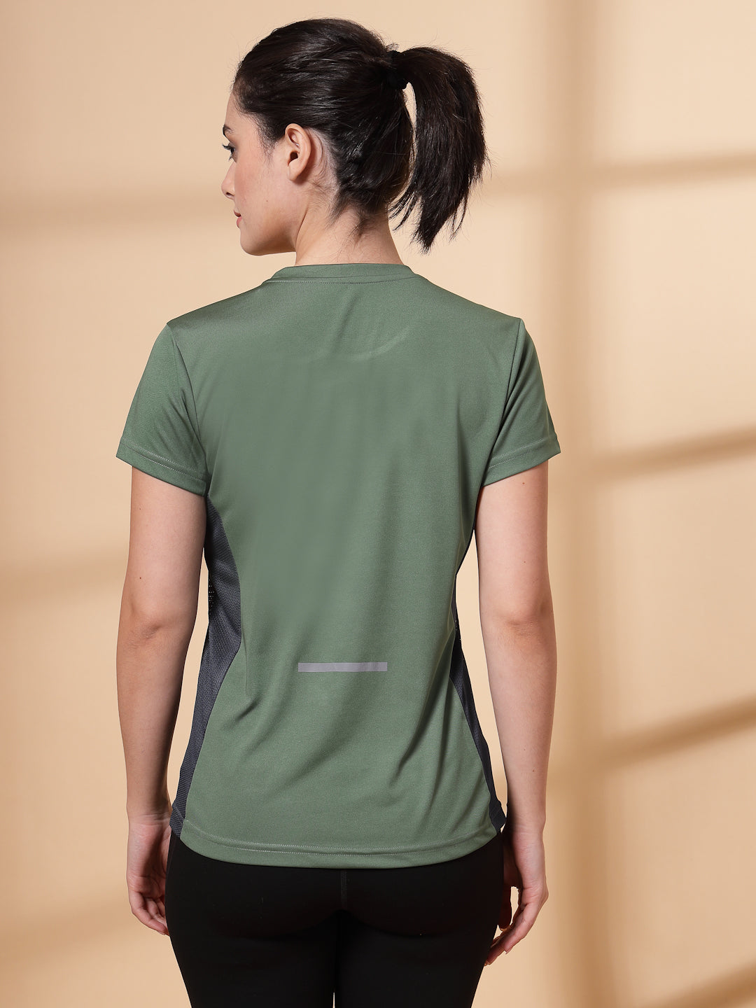 Women's Half Sleeve Dry Fit Active Wear Sports T-shirts Green