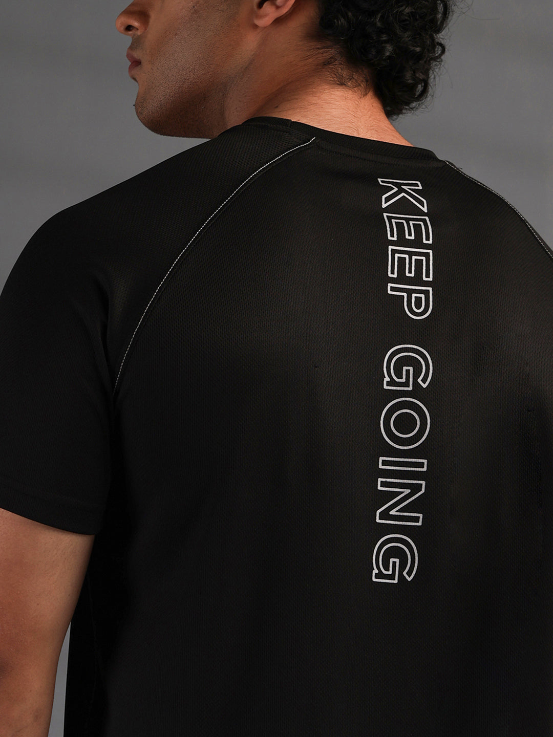 Men's Half Sleeves Quick Dry Sports T-shirt Black