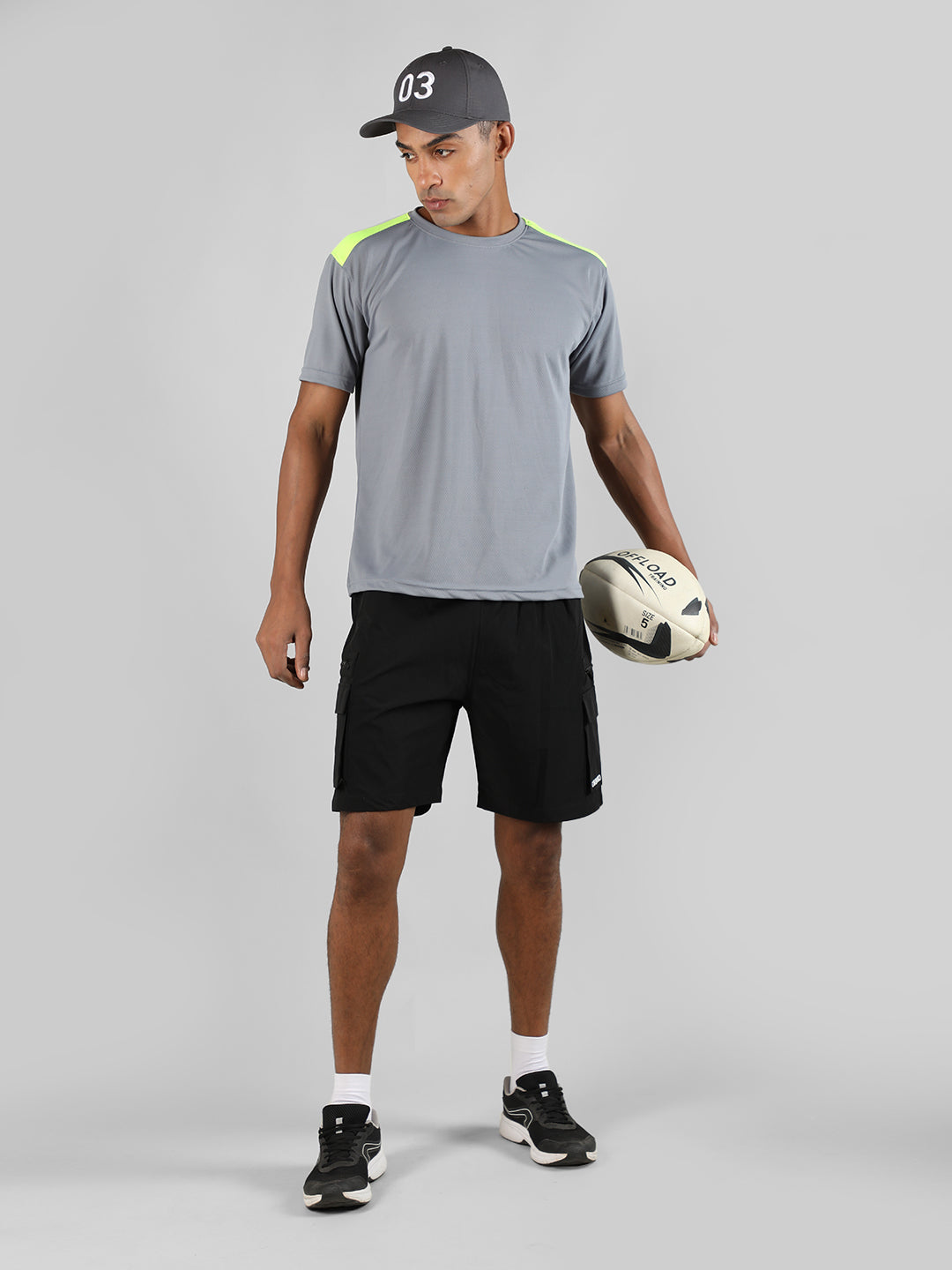 Men's Black Regular Sports Shorts