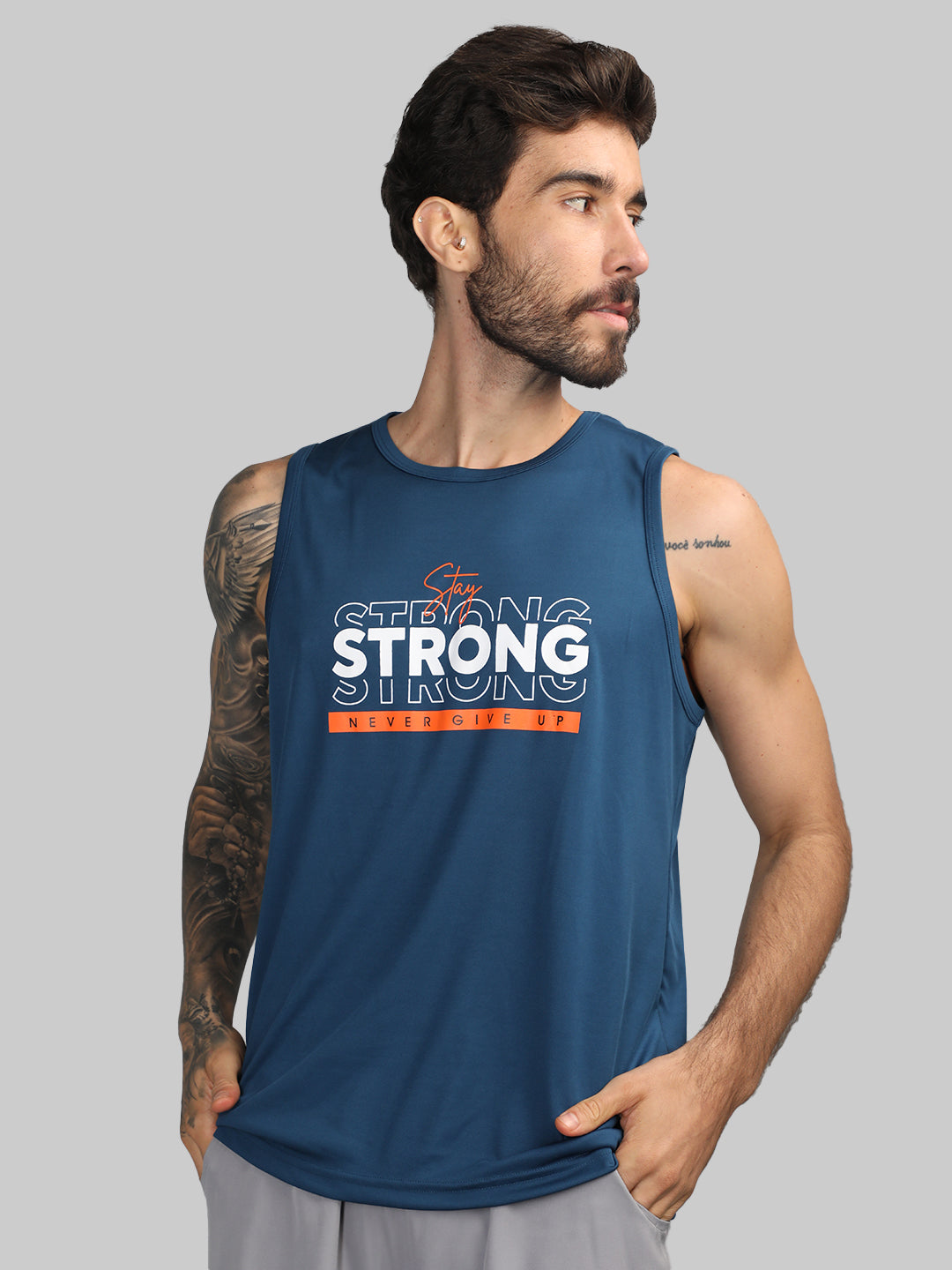 Men's Indigo Tank Tops Sleeveless Sports Vest