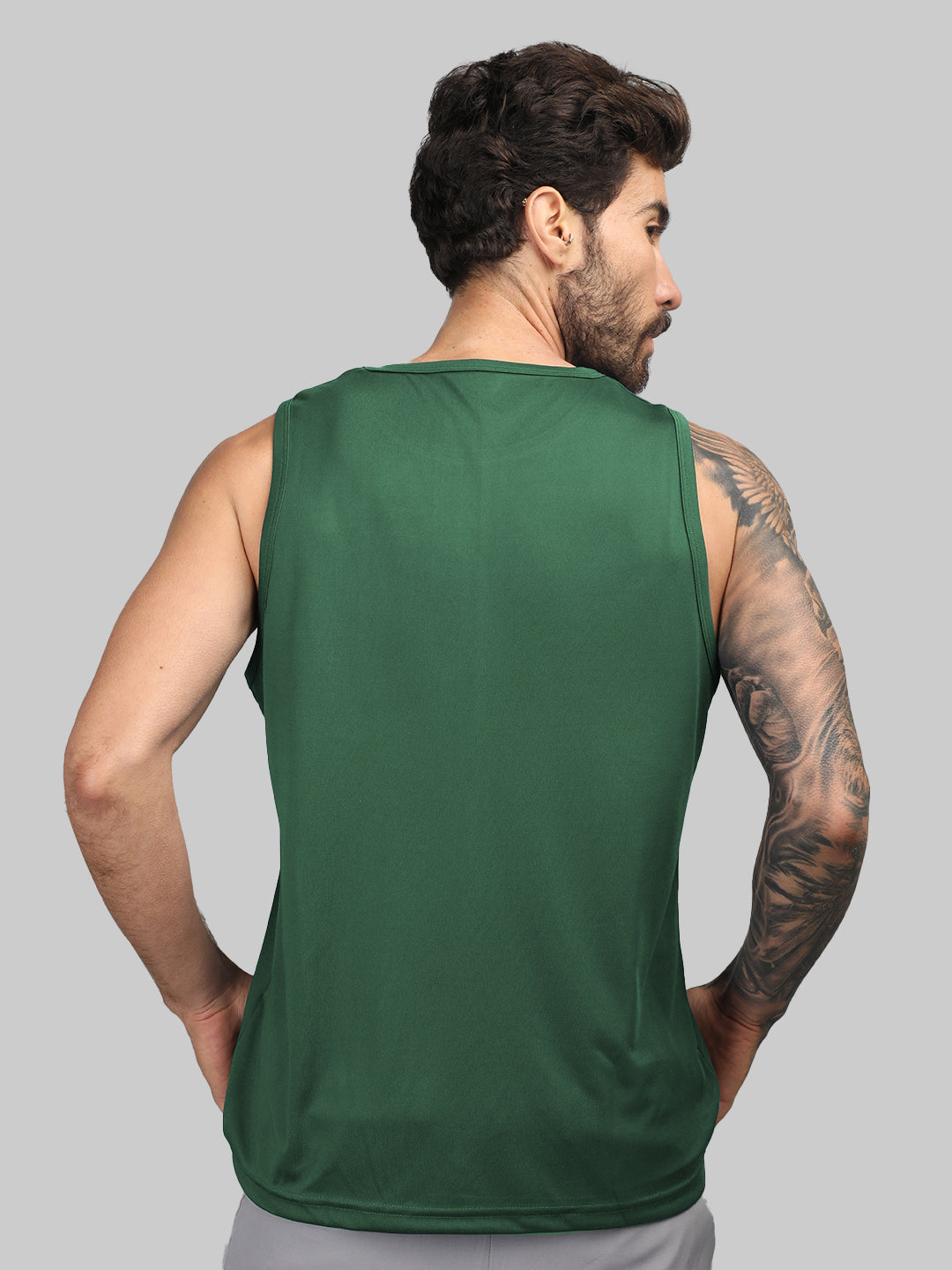 Men's Green Gym Tank Tops Sleeveless Sports Vest