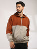 Men Hooded Windcheater Oversized Sports Jacket Rust Sand