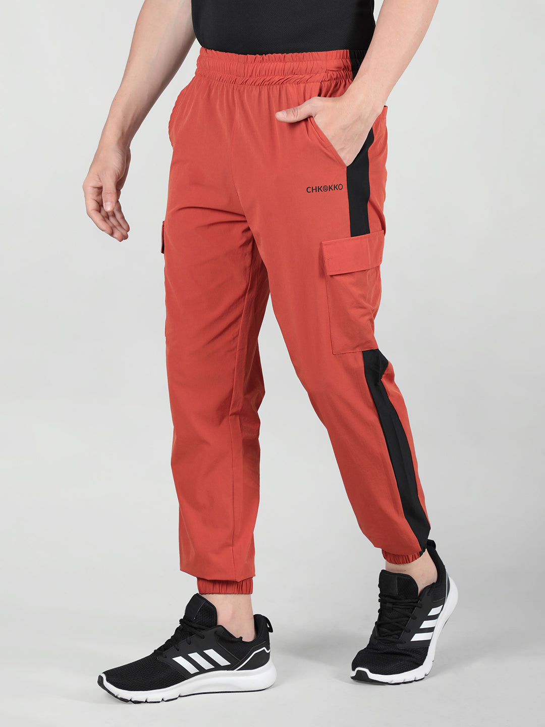 Men Orange Black Gym Training Sports Trackpant