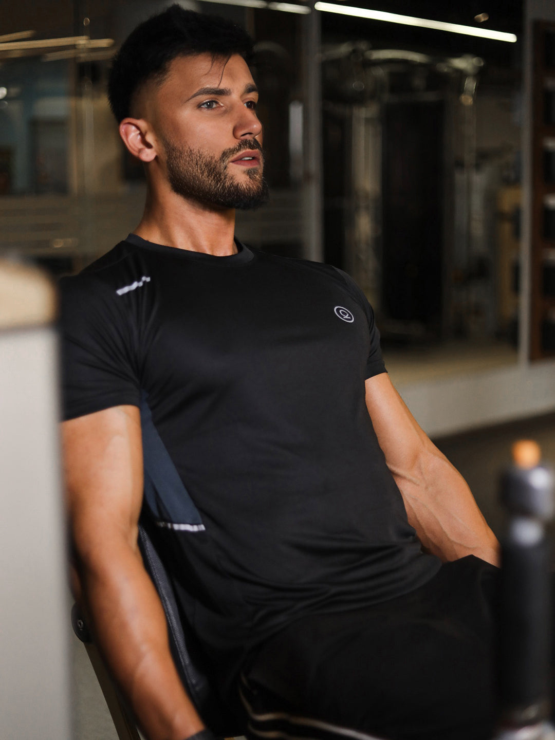Men's Dry Fit Half Sleeve Gym T-Shirt Black