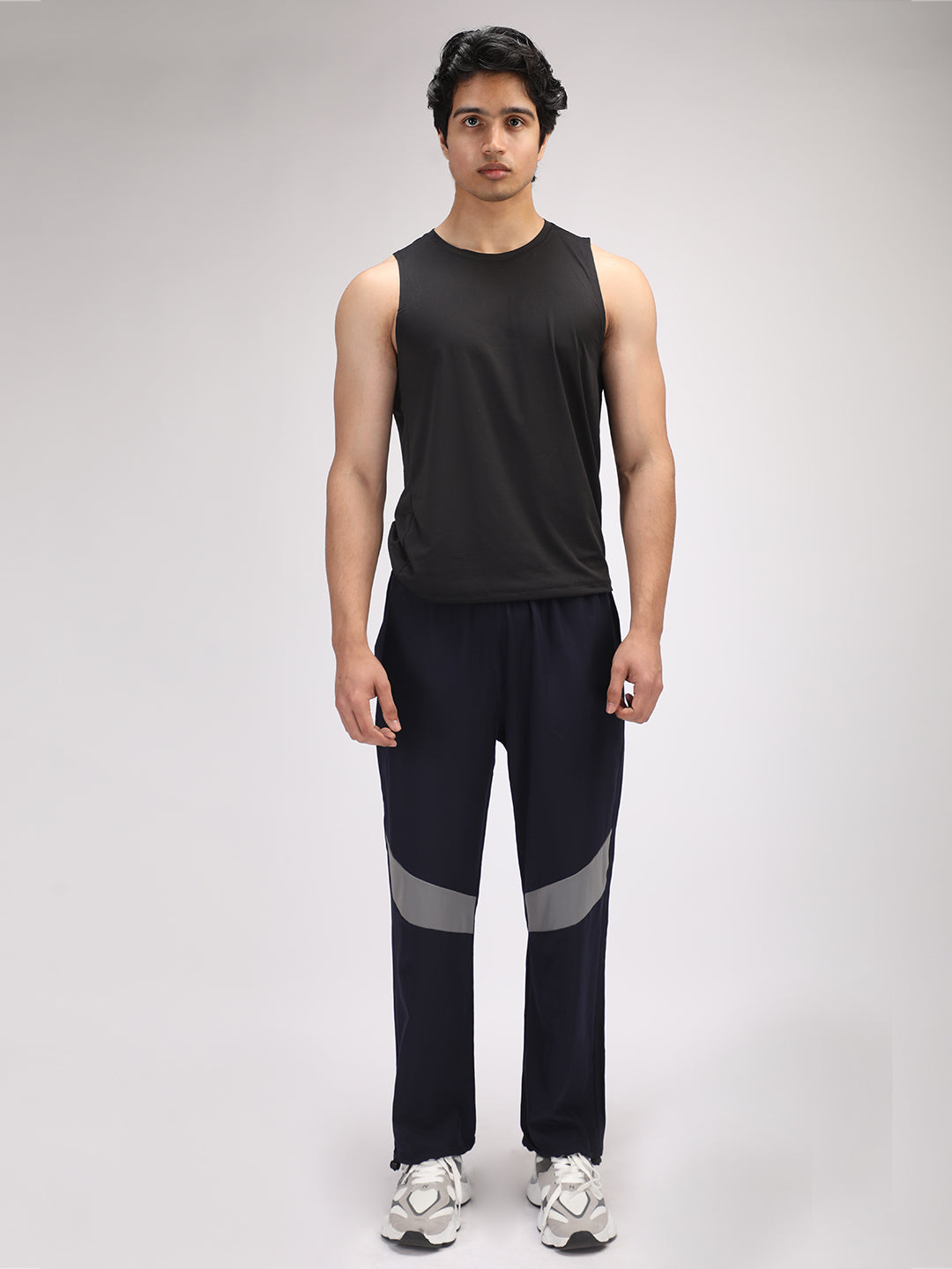Menβs Sports Track Pants Navy Grey