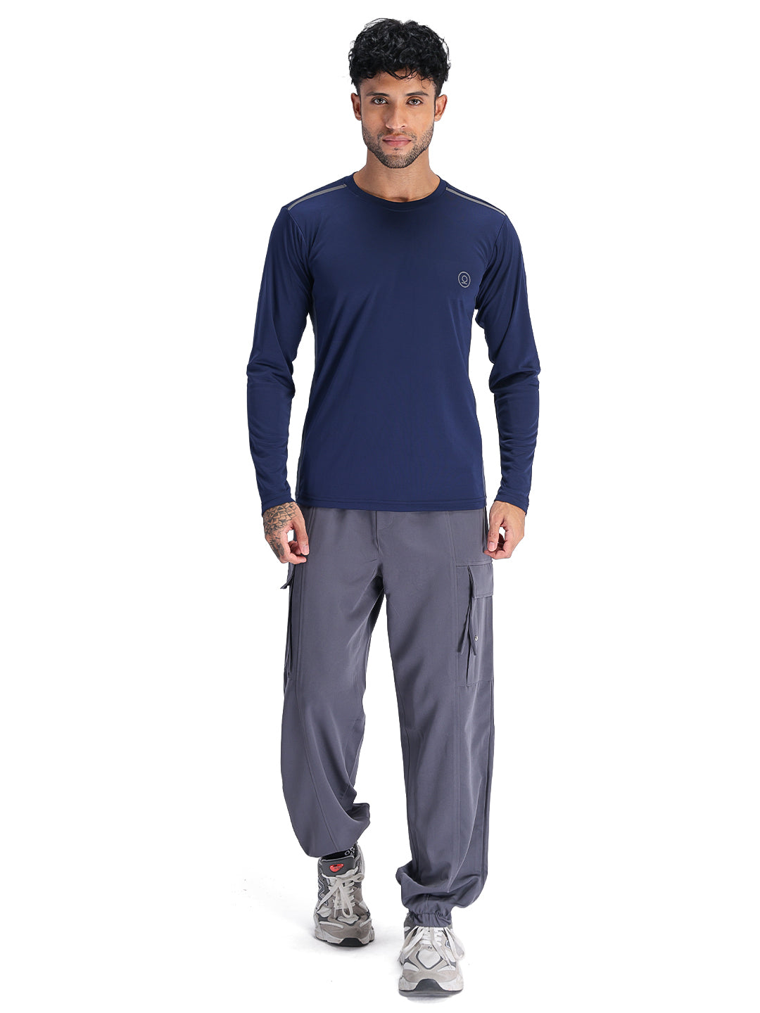 Men's Regular Dry Fit Gym Sports T-Shirt Navy Blue