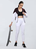 CHKOKKO Women Sports Zipper Running Winter Windcheater Track Suit Set