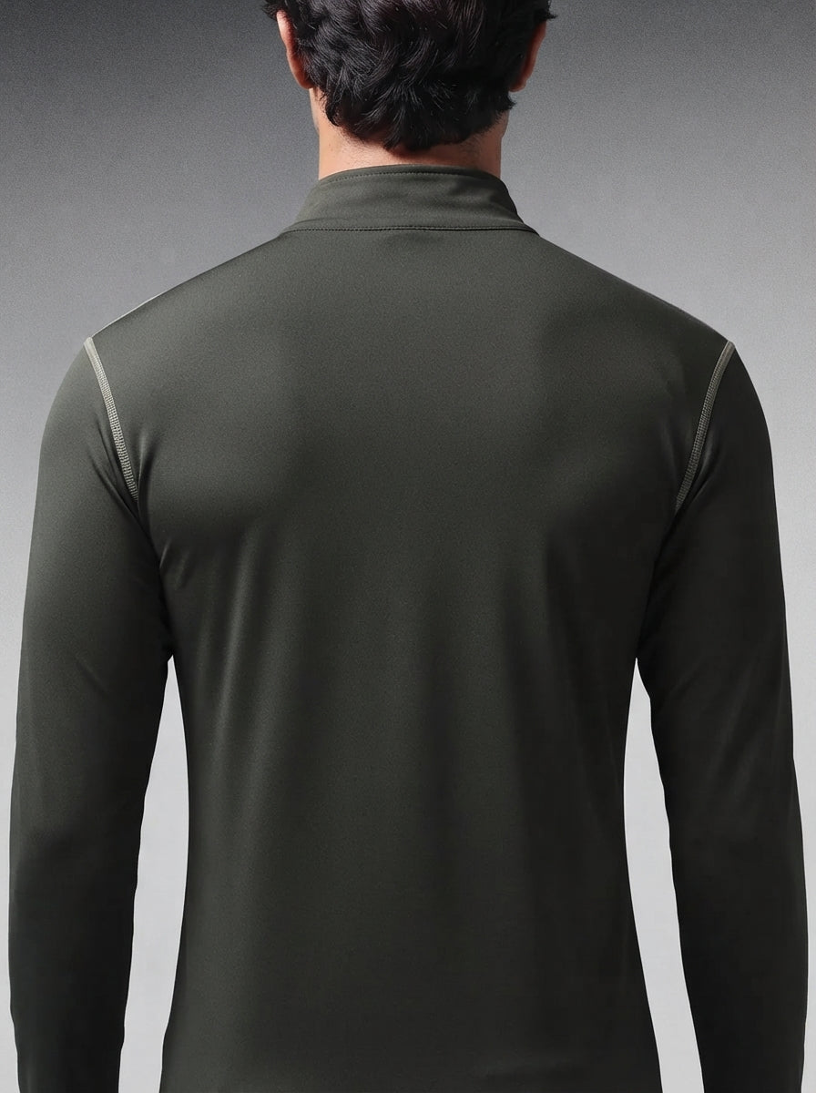 Men’s Full Sleeves Performance Compression T-Shirt for Gym Olive