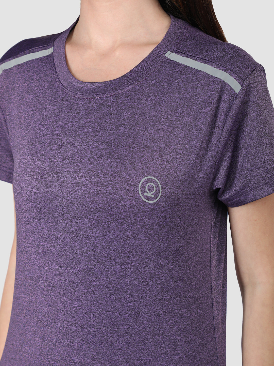 Women's Half Sleeve Regular Fit Gym T-Shirt Purple