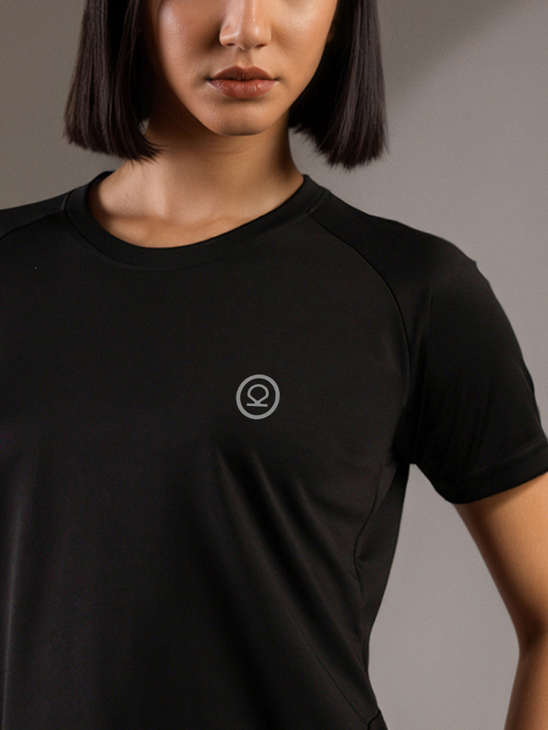 Women's Half Sleeves Dry Fit Gym T-shirt Black
