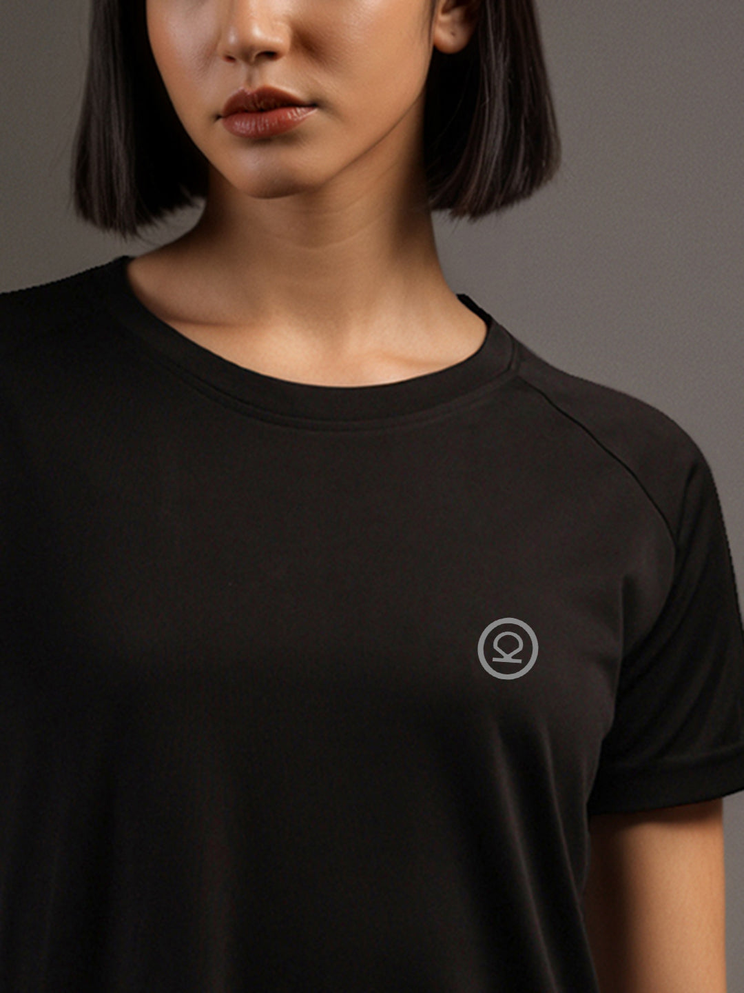 Women's Half Sleeves Dry Fit Gym T-shirt Black White