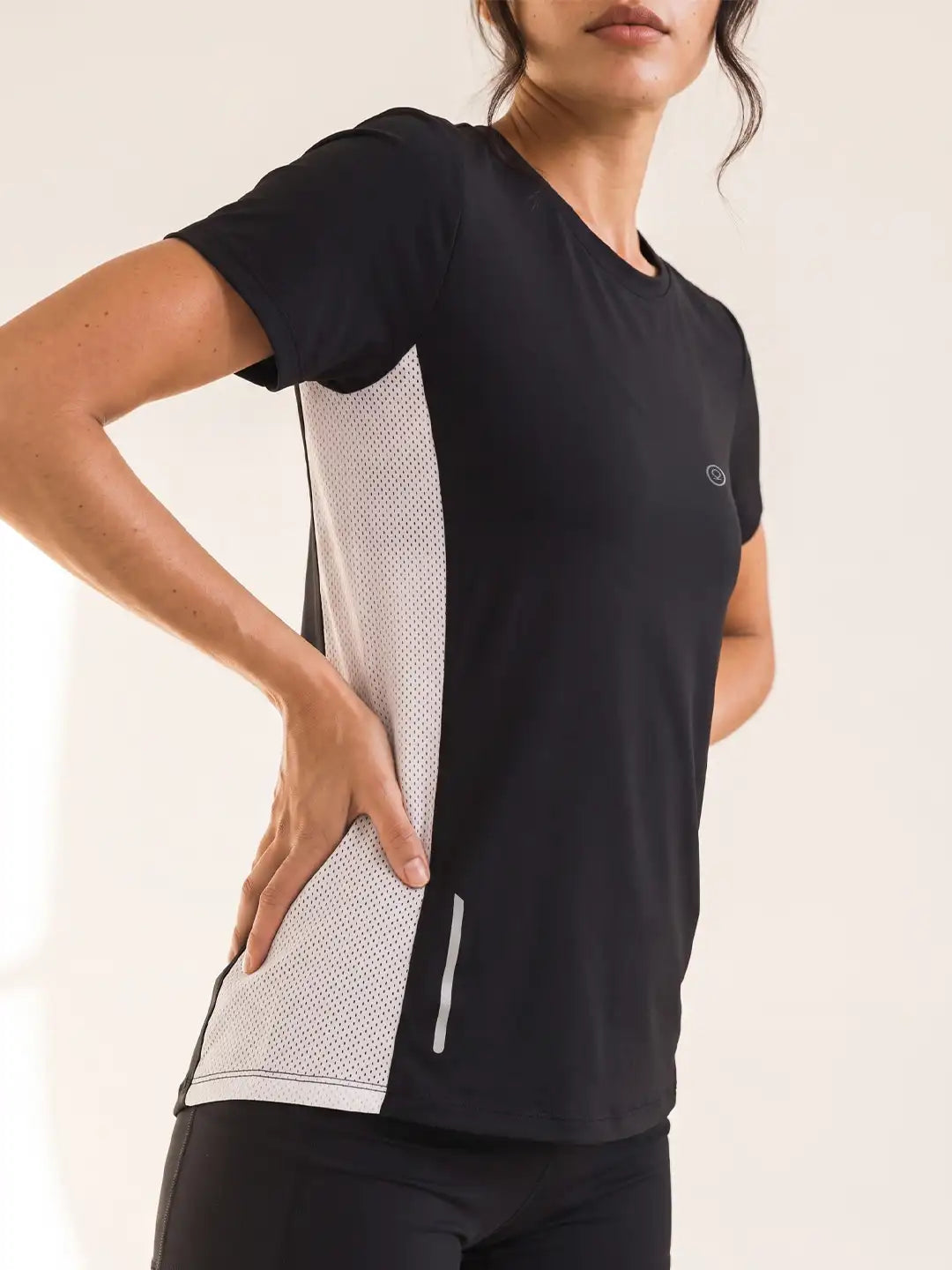 Women's Half Sleeve Dry Fit Active Wear Sports T-shirts Black