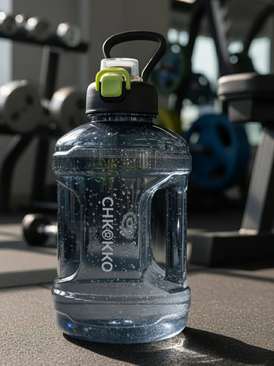 CHKOKKO 2.2L Large Sports Water Bottle with Handle & Leak-Proof Flip Cap