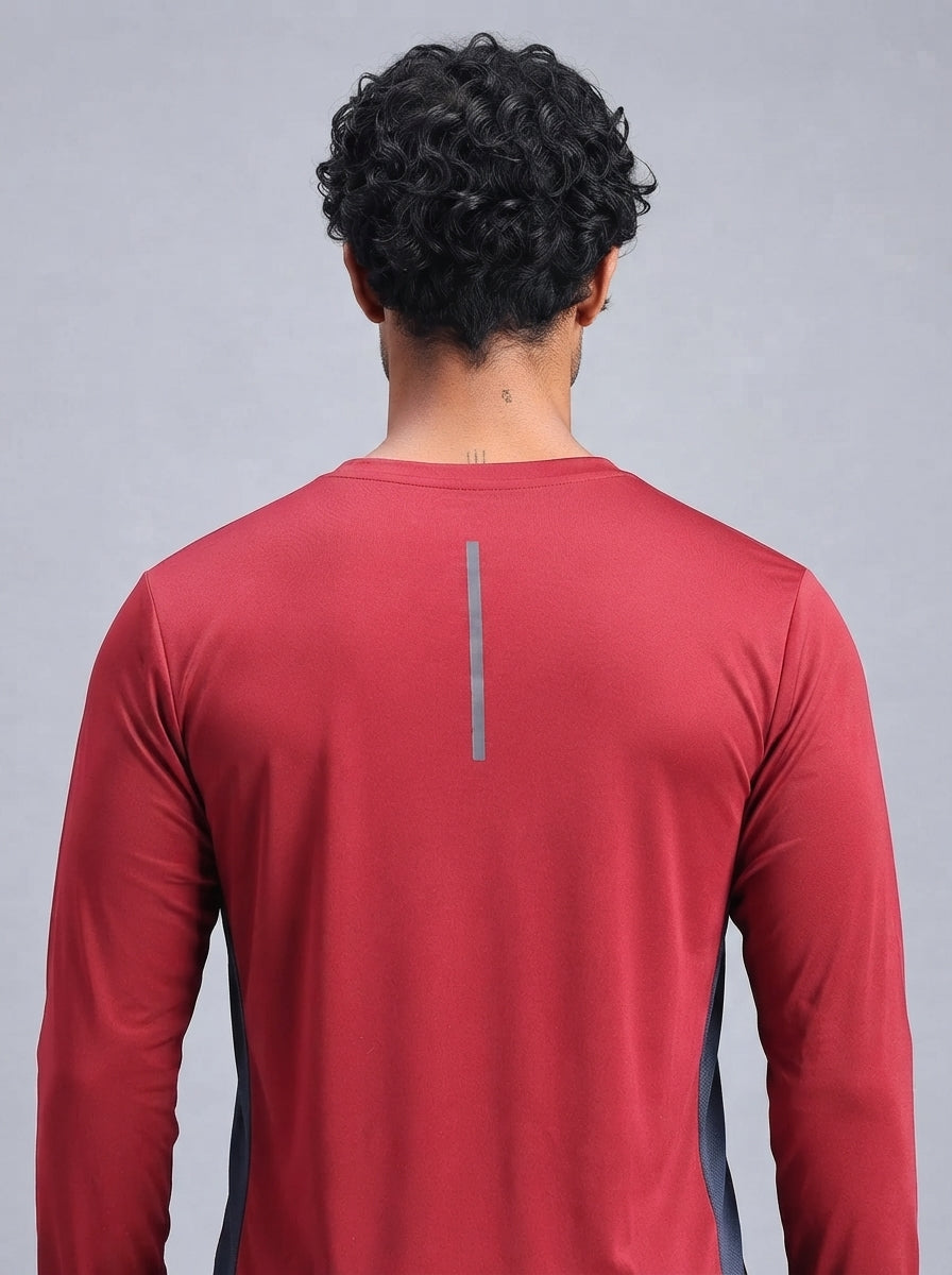 Men's Regular Dry Fit Gym Sports T-Shirt Maroon
