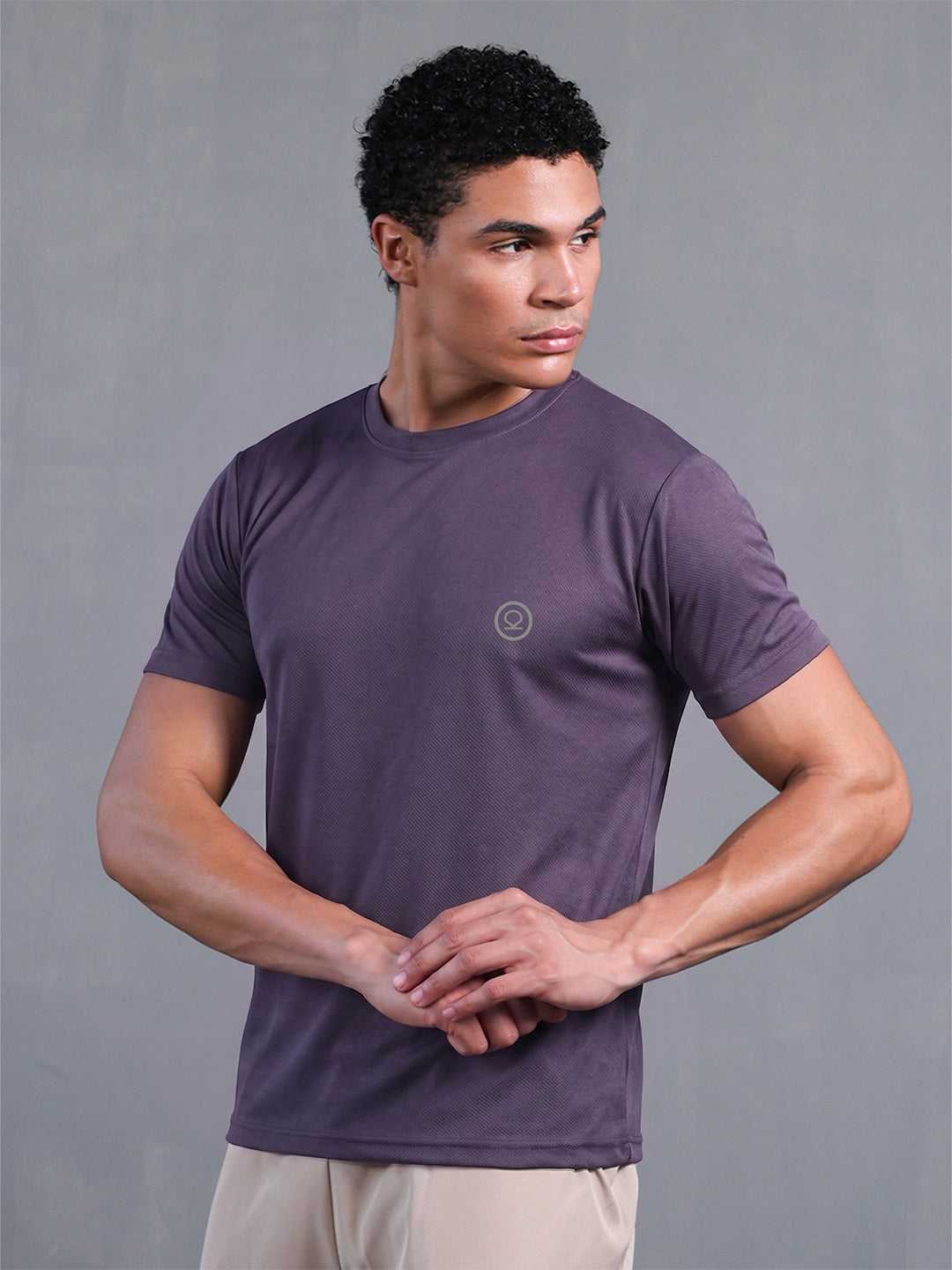 Men's Half Sleeves Dry Fit Gym Tshirt Dusty Plum