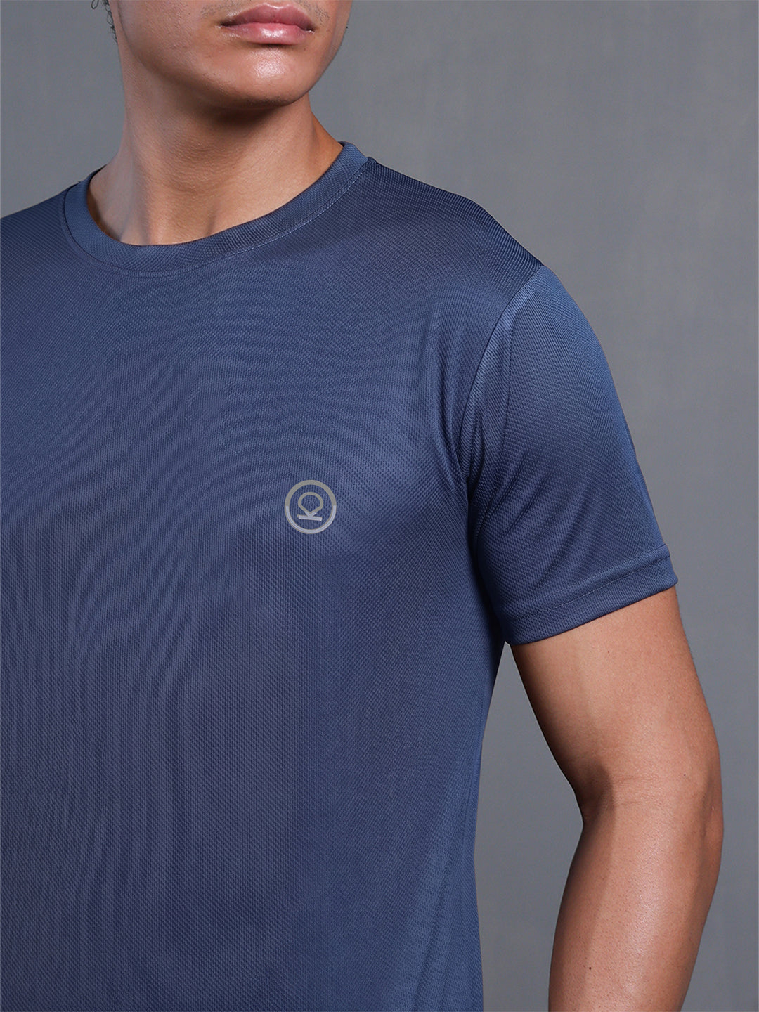 Men's Half Sleeves Dry Fit Gym Tshirt Indigo