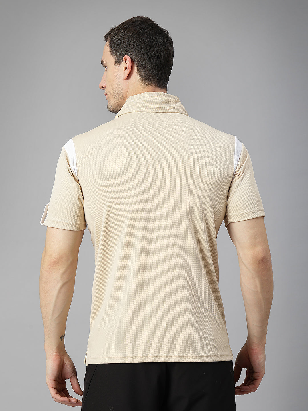 Men's Polo Neck Regular Fit Gym Sports Zipper T-Shirt