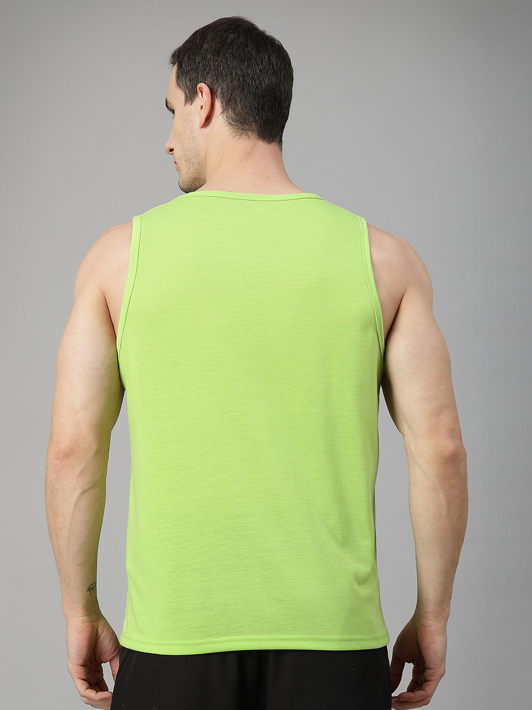 Men Neon Printed Gym Sports Tank Top
