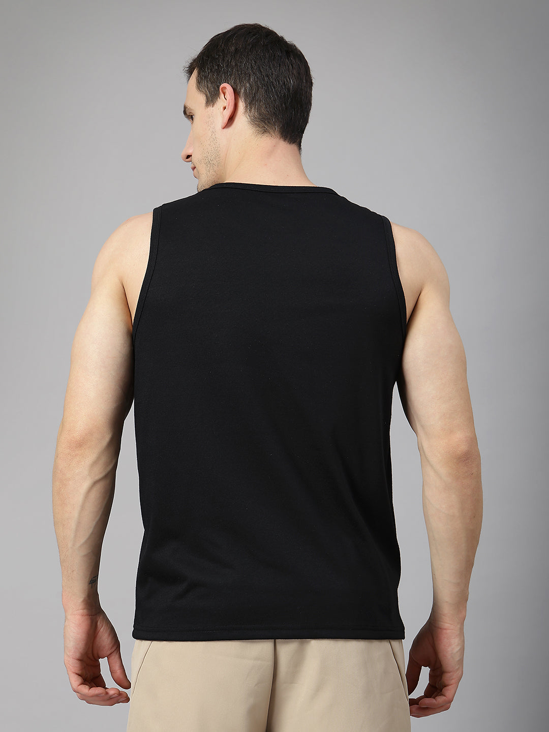 Men's Black Sleeveless Gym Tanktop