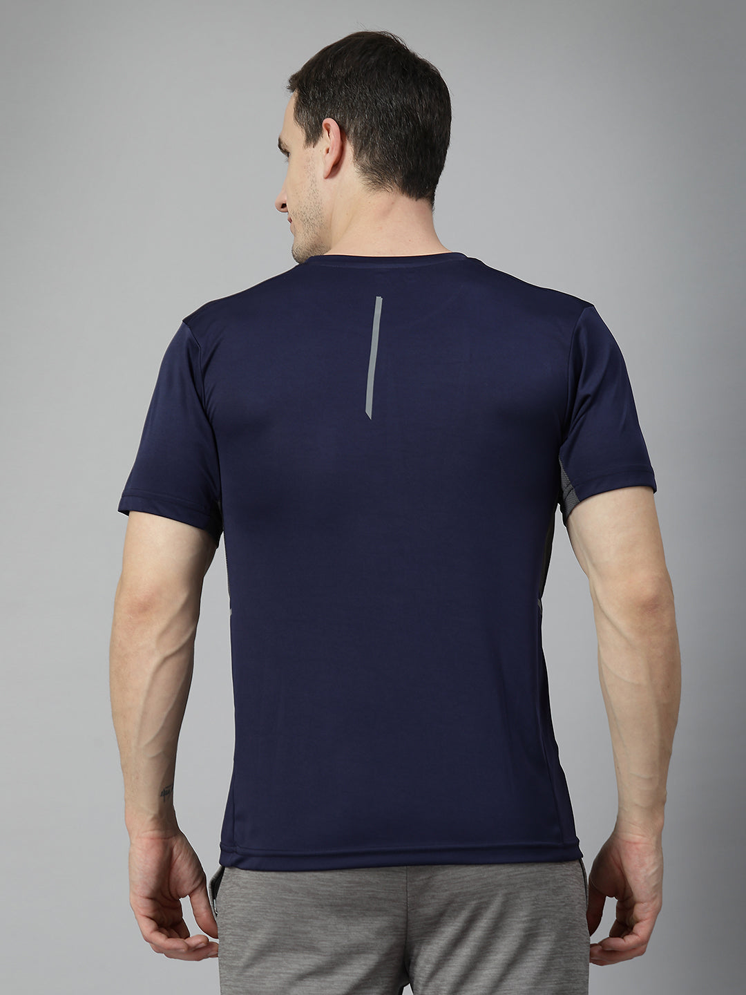Men's Dry Fit Half Sleeve Gym T-Shirt Navy Blue