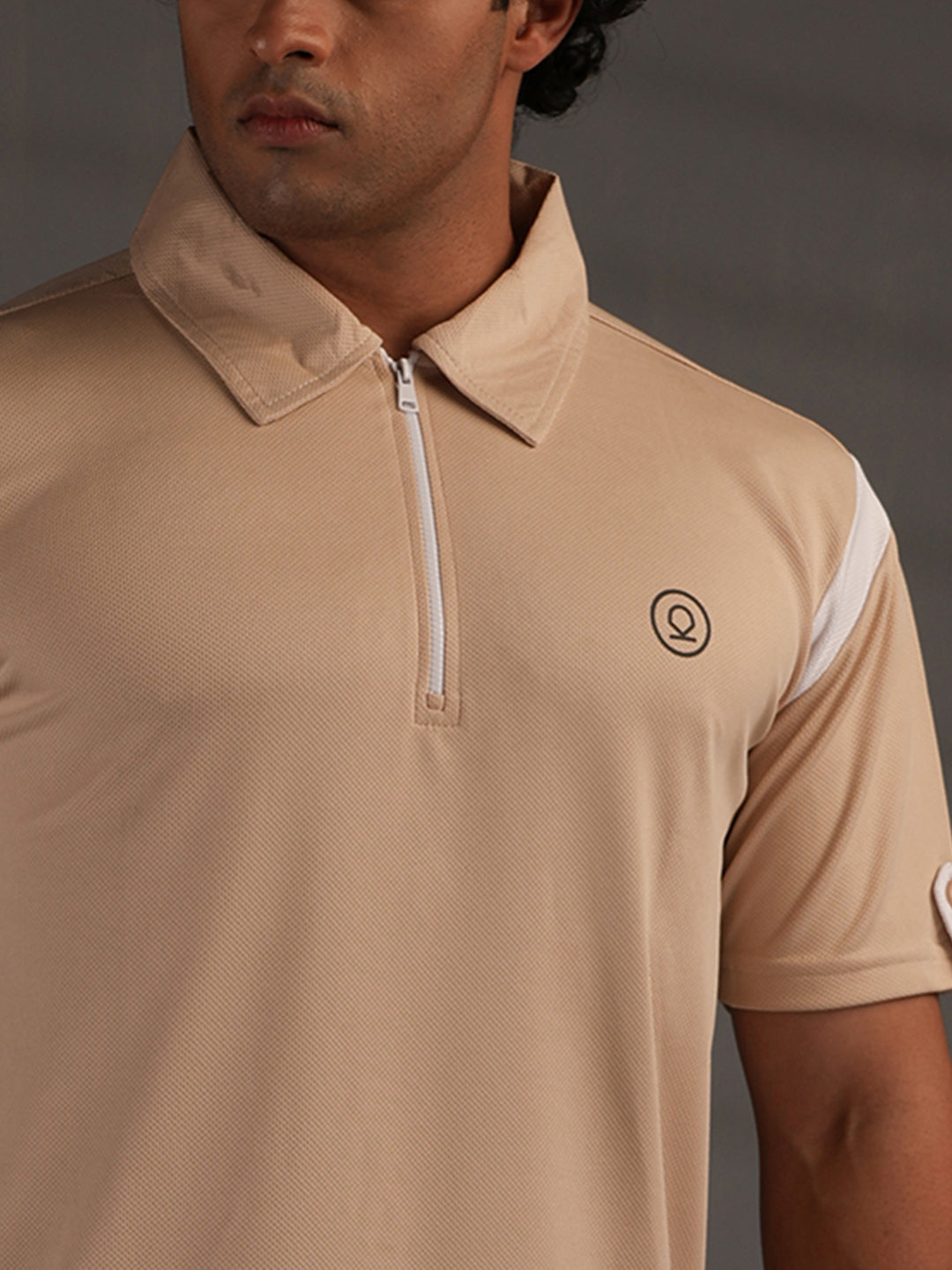 Men's Polo Neck Regular Fit Gym Sports Zipper T-Shirt