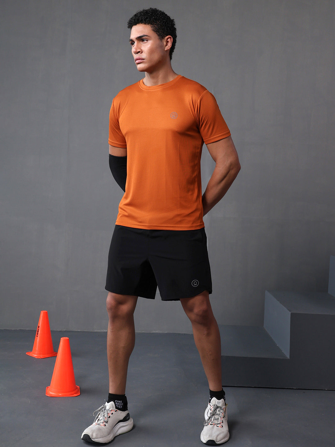 Men's Half Sleeves Dry Fit Gym Tshirt Rust
