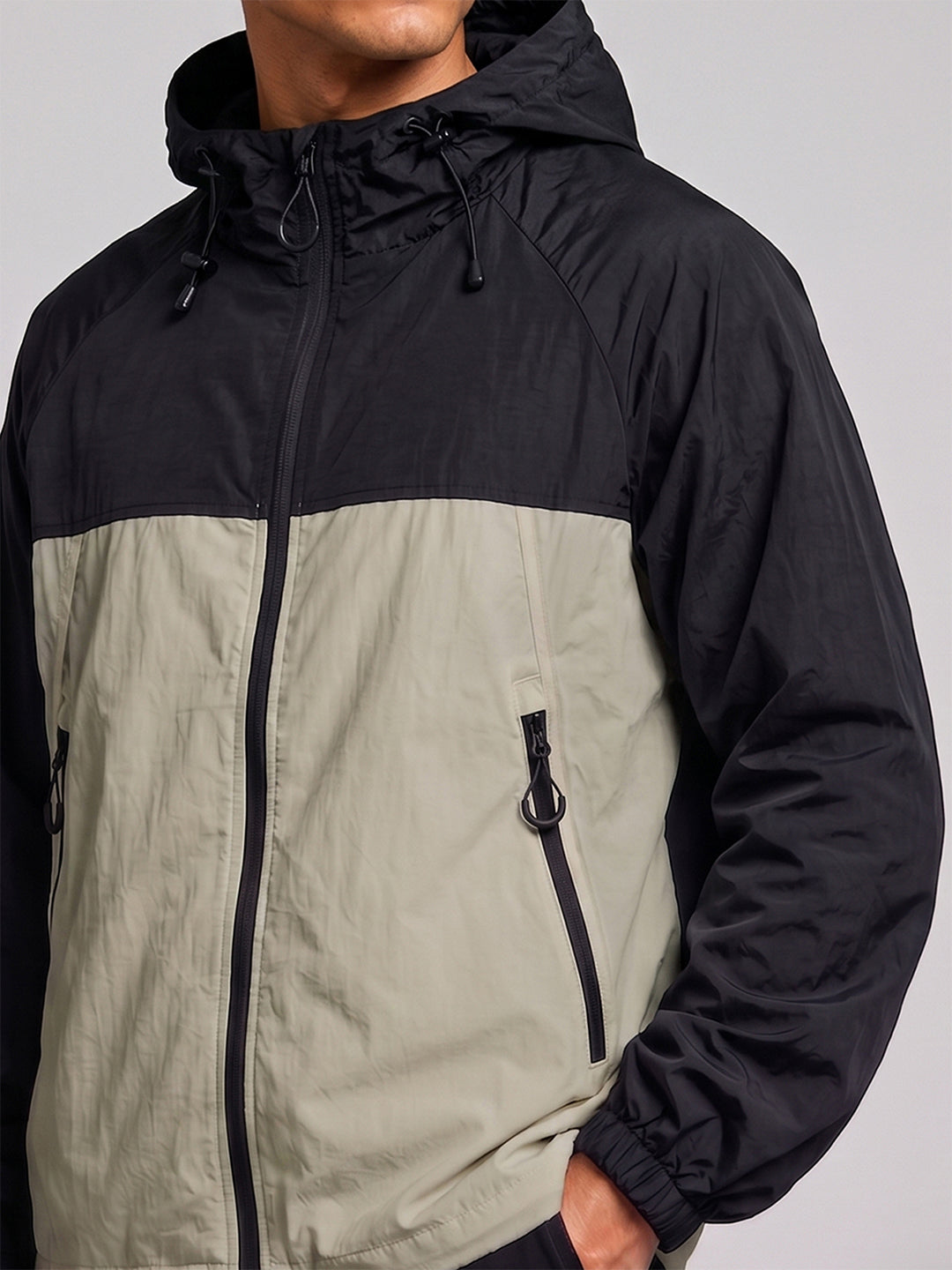 Men's Black Green Hooded Sunscreen Jacket UPF 50+ | UV & Sun Protection