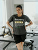 Women Round Neck Dry Fit Gym Sports T-Shirt Anthra