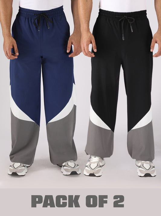 Menβs Sports Colorblock Trackpants Pack of 2