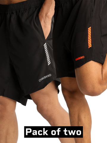 Men Running Sports Shorts Pack of 2