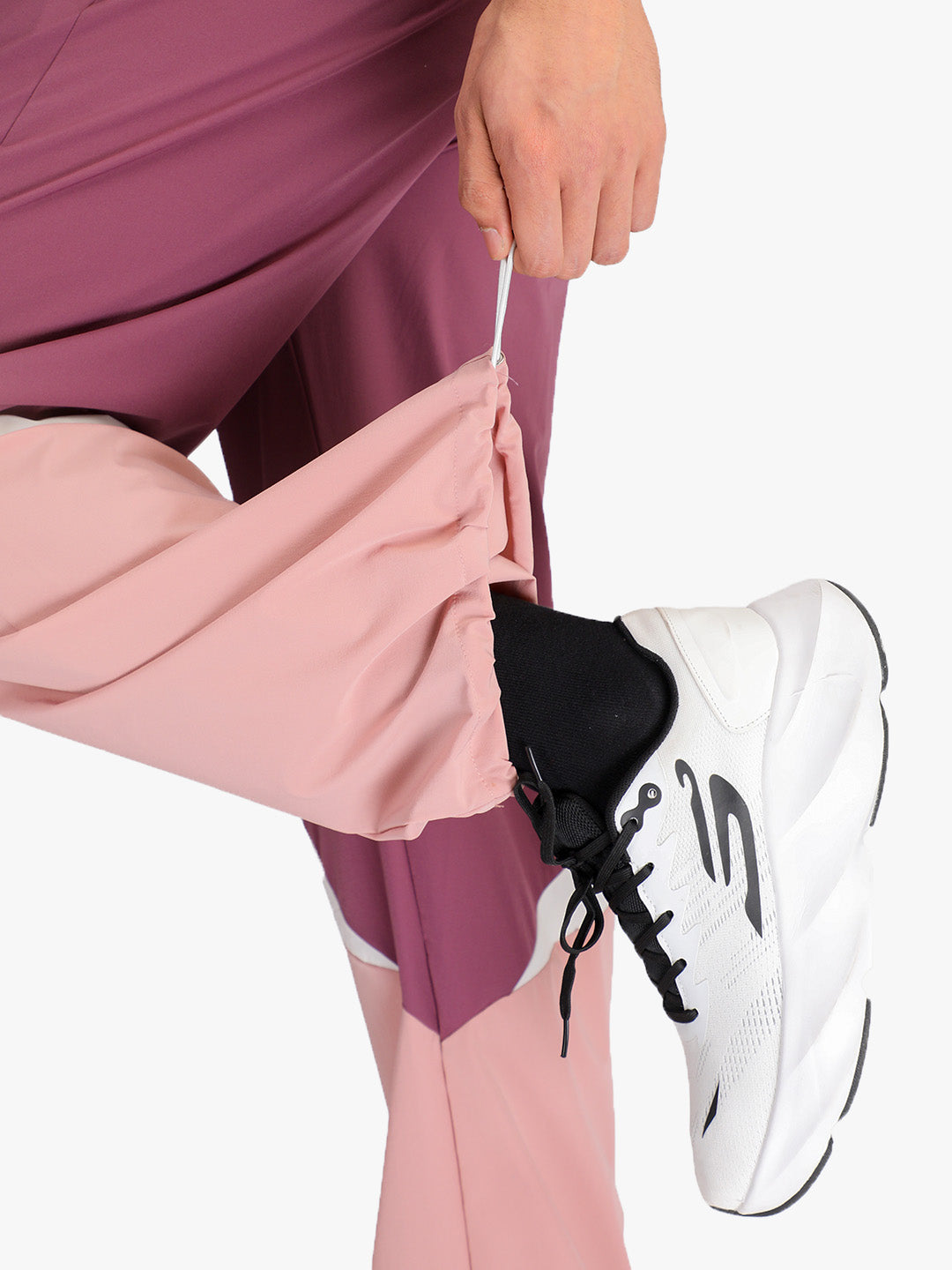 Arc Pant - Men's Colorblock Wide-Leg Track Pants Onion White