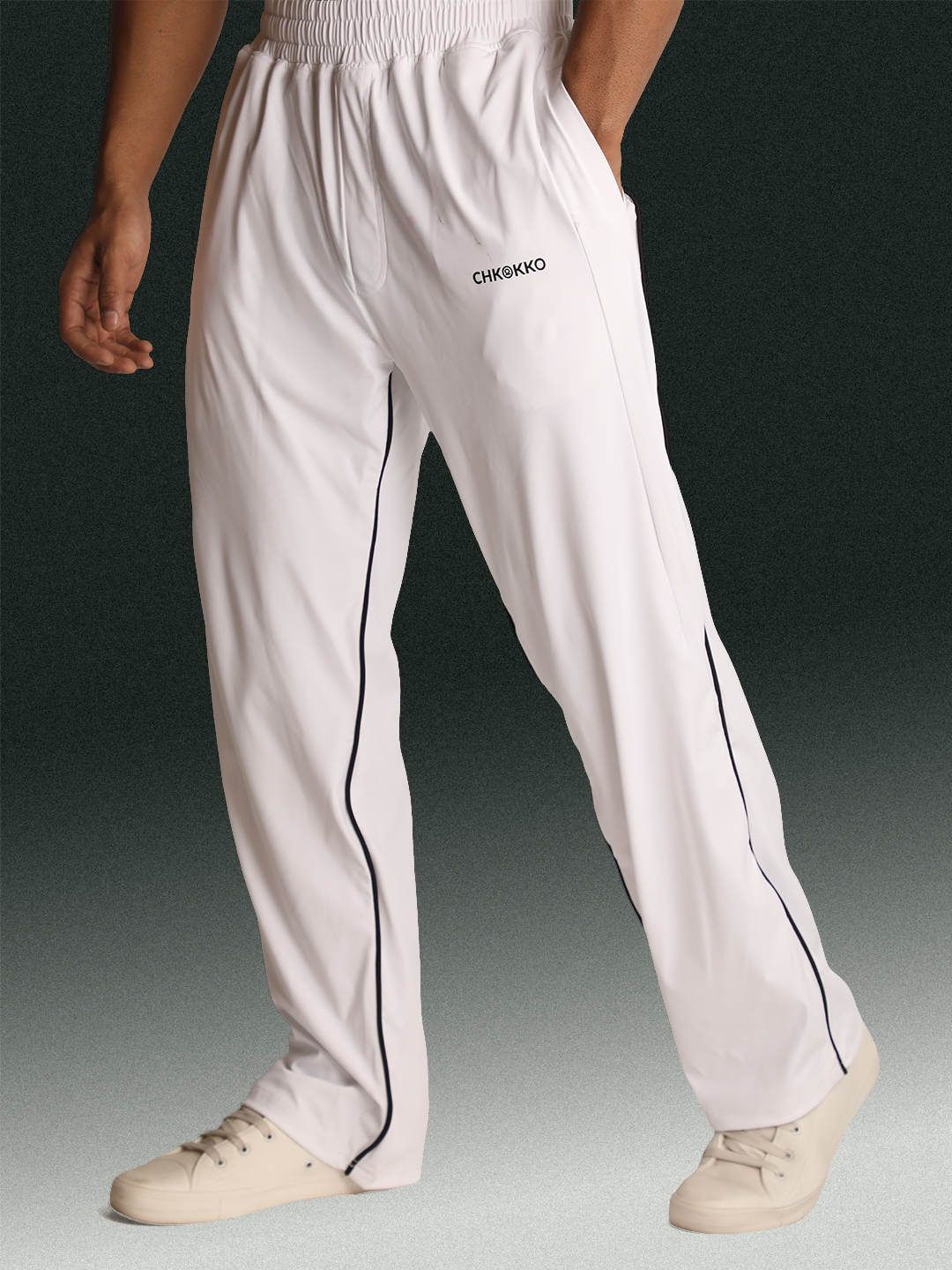 Men White Sports Trackpant