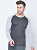 Men's Raglan Dry Fit Full Sleeves Gym T-Shirt Black Sand