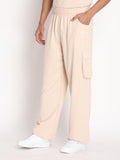Men Beige Relaxed Fit Baggy Trackpant | CHKOKKO
