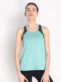 Women's Space Dye SeaGreen Gym Tanktop Sleevless Sports Vest | CHKOKKO  