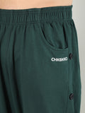 Men Dark Green Regular Fit Cotton Trackpant | CHKOKKO