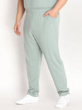 Men Light Green Plus Size Trackpant With Pockets