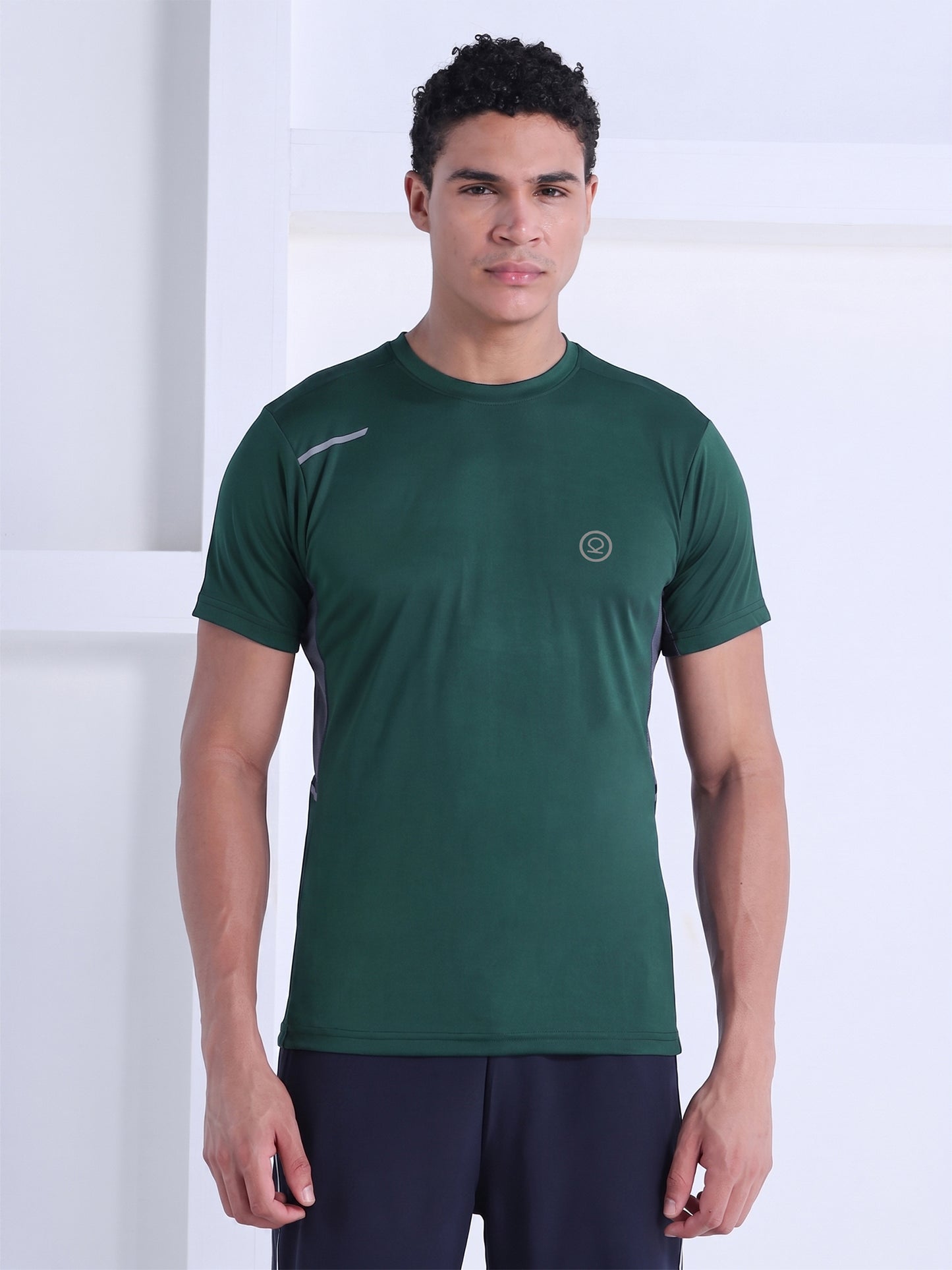 Men's Dry Fit Half Sleeve Gym T-Shirt Dark Green