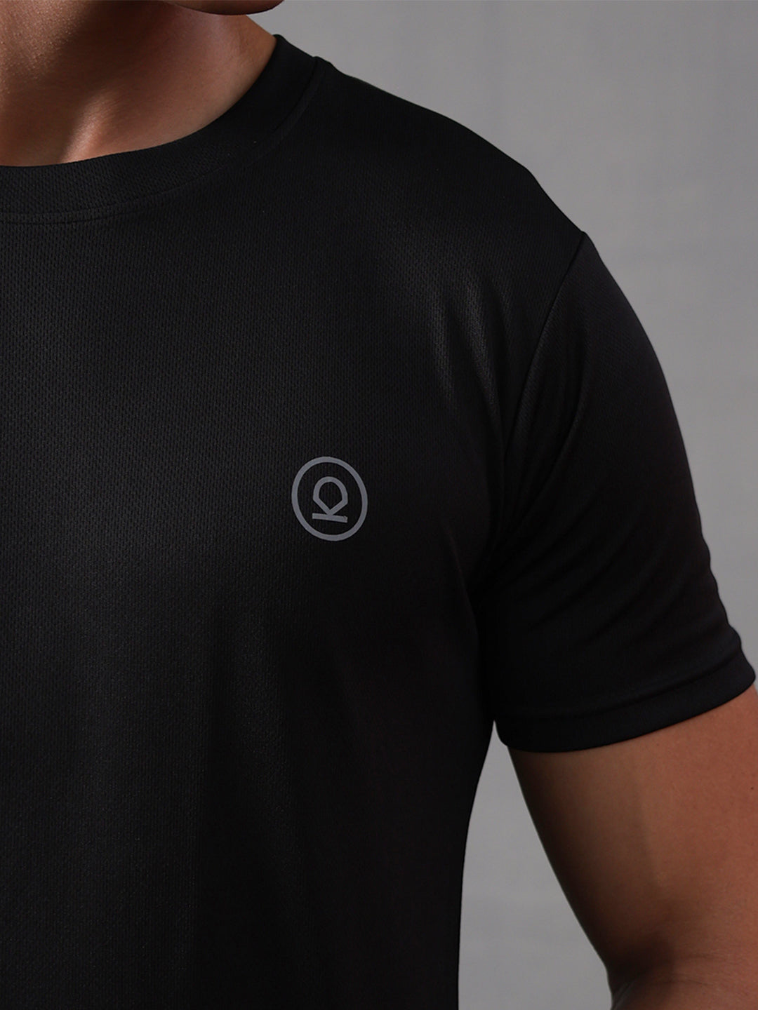 Men's Half Sleeves Dry Fit Gym Tshirt Black