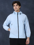 Men’s Iceblue Lightweight Hooded Windcheater Jacket