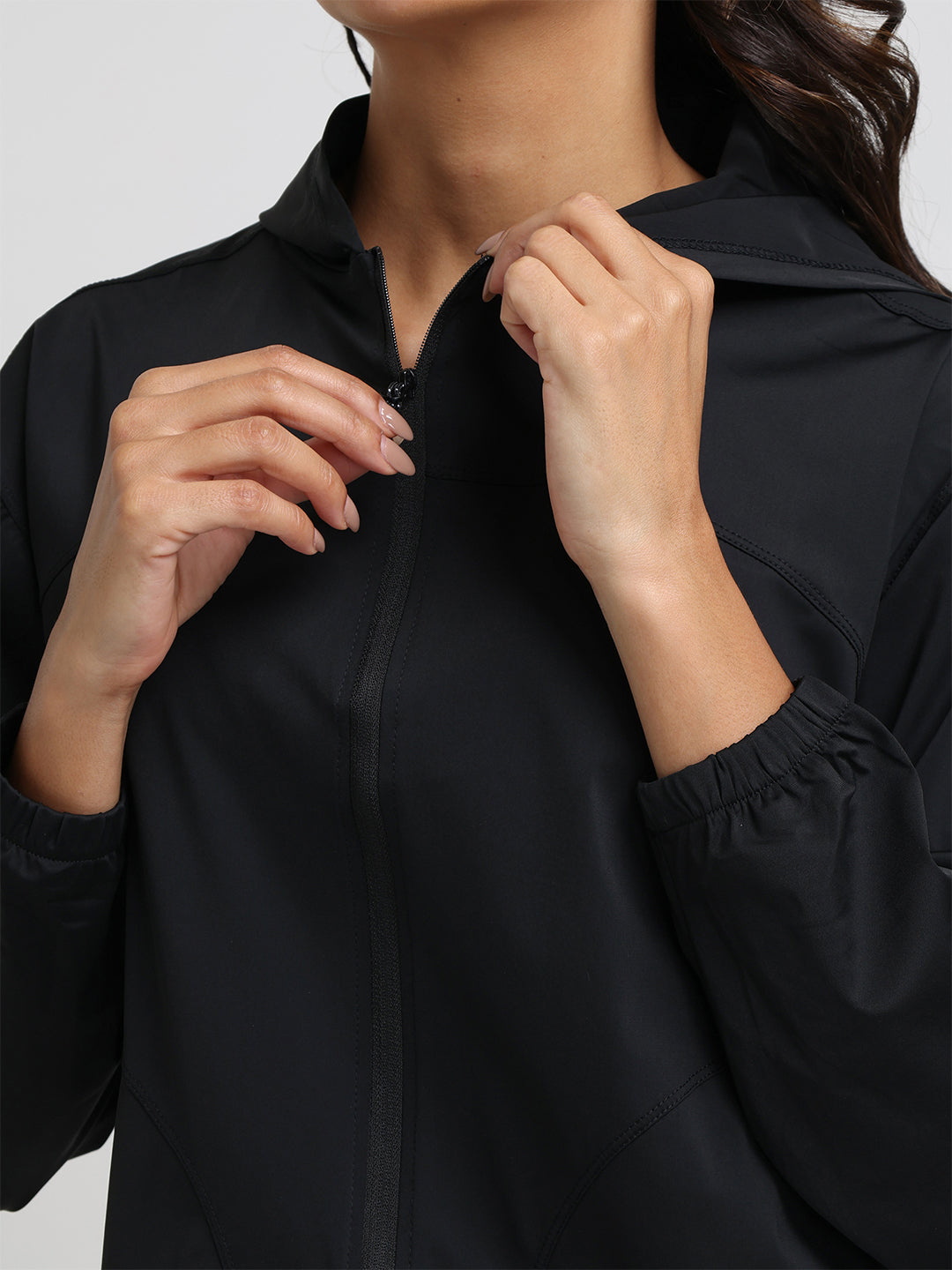 Women's Lightweight UV Protection Hooded Summer Jacket Black